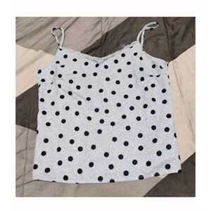 VILA Navy and Light Blue Polka Dot Camisole
